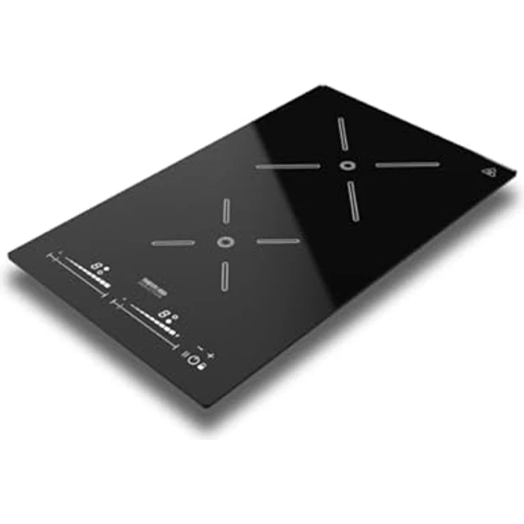 Thetford Topline 902 Induktionskochfeld, Schwarz, 2 Kochstellen, Schott Ceran Glas, 3200 Watt, kompakte Einbaumaße 50x30,5x5,3 cm