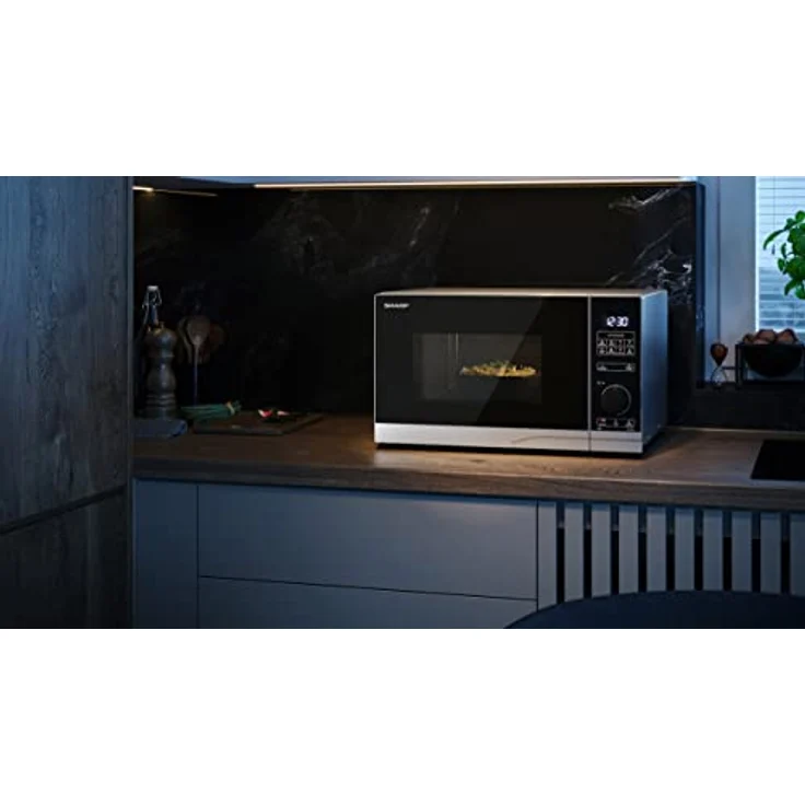 SHARP PS254AES Mikrowelle (Mikrowelle: 900W, 10 Leistungsstufen, Auftaufunktion, Abmessungen: 483x281x403cm), silber – Bild 3