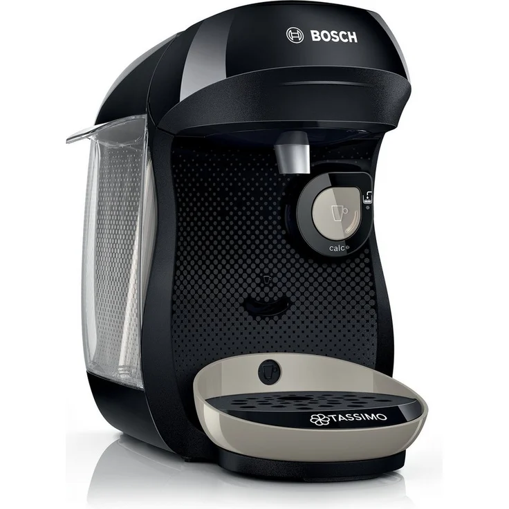 TASSIMO Tassimo happy friendly TAS109E Kapselmaschine, über 70 Getränke, platzsparend, Recycled black – Bild 1