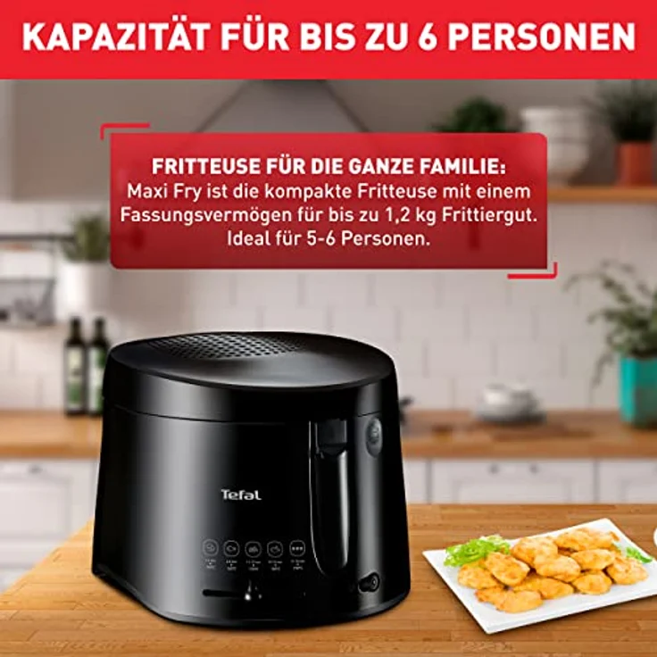 Tefal FF107810 Fritteuse, 1900 Watt, 2,1 l Öl-Volumen, regelbarer Thermostat, schwarz – Bild 3