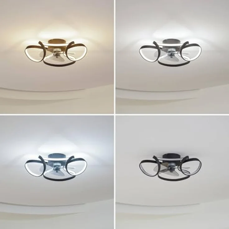 Lindby LED-Deckenventilator Lomata, schwarz, dimmbar, steuerbare Lichtfarbe, leise, Ø 23 cm – Bild 8