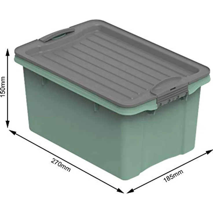 Rotho Compact Aufbewahrungsbox 4,5l mit Deckel, Kunststoff (PP recycelt) BPA-frei, grün, A5/4,5l (27,0 x 18,5 x 15,0 cm) – Bild 4