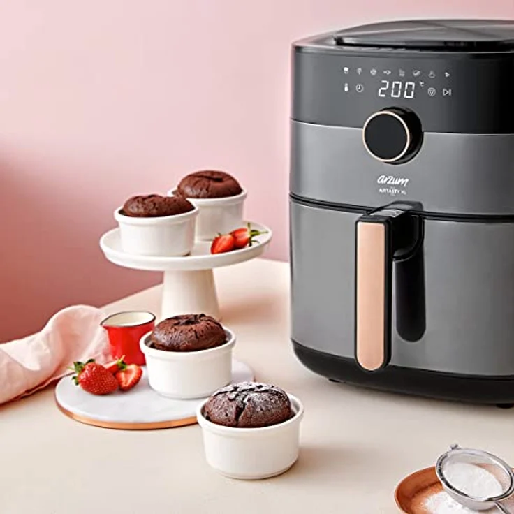 Arzum Heißluftfritteuse Airtasty Air Fryer 1750W 6 Liter 8 Programme, Schwarz – Bild 5