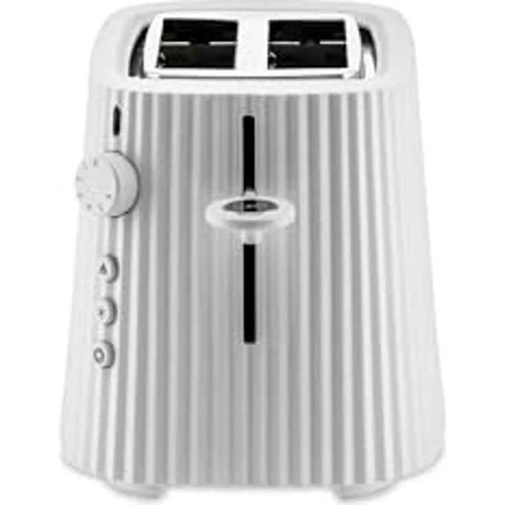 Alessi Plissé -Schlitz-Toaster, 850W, 6 Bräunungsstufen, Kunststoff, Edelstahl, weiß – Bild 3
