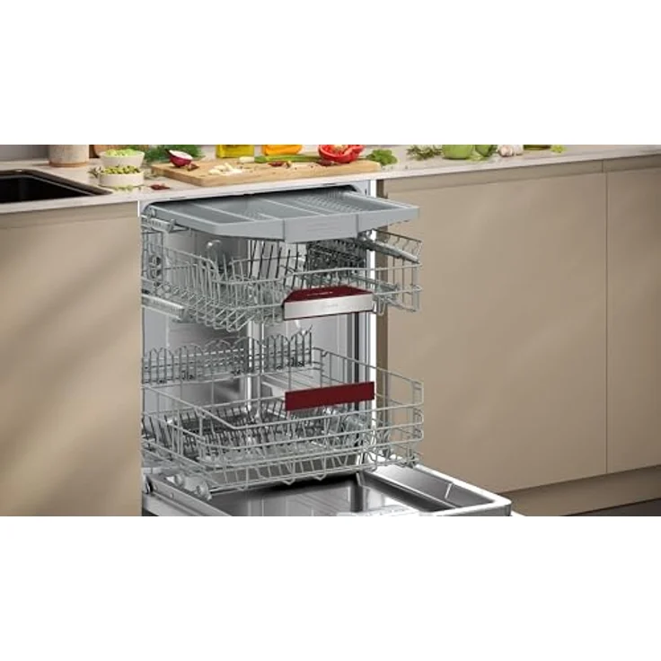 NEFF S125HCS03E, Unterbau-Geschirrspüler 60 cm mit Besteckschublade und Favoritentaste, gebürsteter Stahl – Bild 3