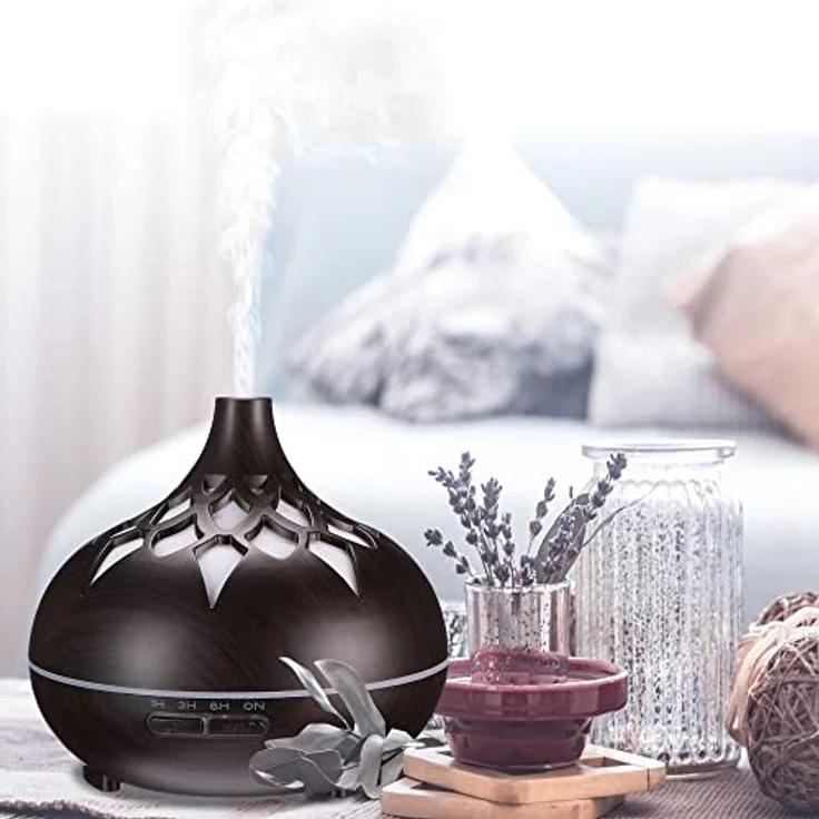 Sixtol Aroma Diffusor Palme dunkles Holz 500ml, Design elektrischer Luftbefeuchter – Bild 3
