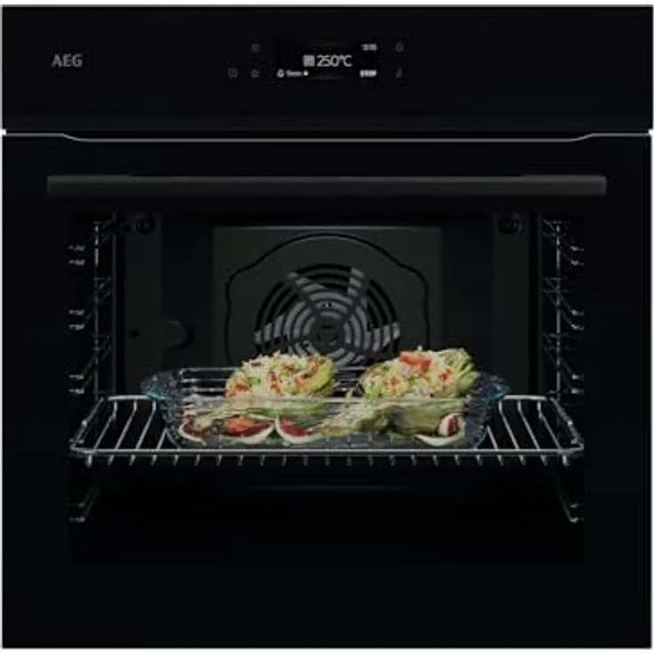 AEG NBE7A60SB Meal Assist Backofen, 17 Funktionen, Aqua-Reinigungsfunktion, schwarz