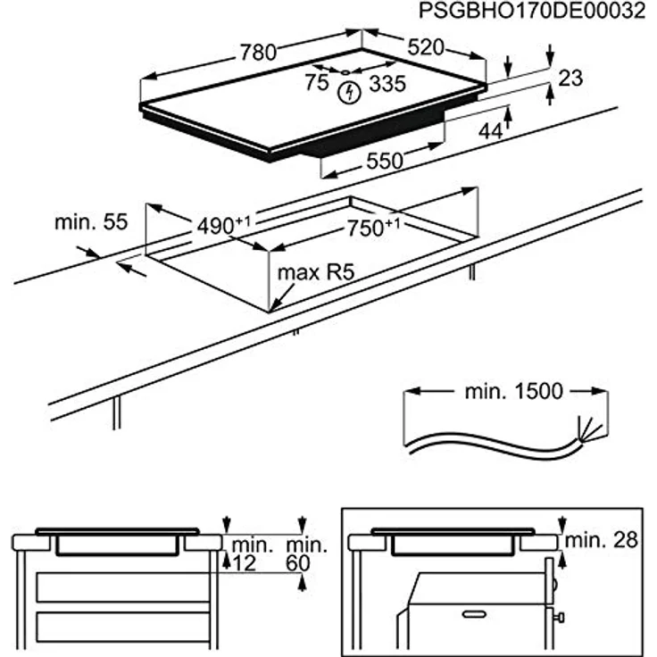 Electrolux EIT81443, Zonen-Induktionskochfeld, 80 cm, 4 Zonen, glaskeramisch, schwarz – Bild 2
