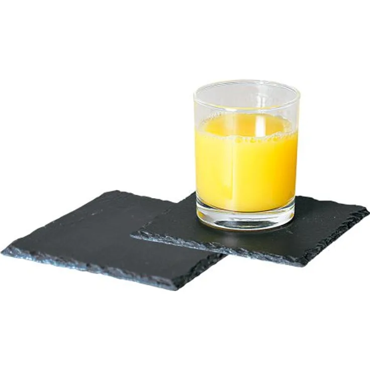 10 Stück Kesper Untersetzer, Schieferunterleger, Schieferuntersetzer, (5 x 2er Pack), geölt, Maße: ca. 130 x 130 mm, in schwarz