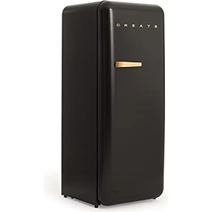 CREATE Retro Fridge 150 Wood, Kühlschrank mit Gefrierfach 281L in Schwarz, 3 Ablagen, Temperaturregelung, 150 cm – Bild 2