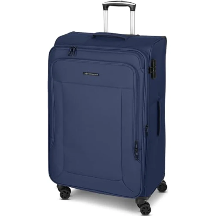 Franky Melbourne 3.0 Koffer L | Trolley Weichgepäck mit 4 Rollen, Hemdenfach, arretierbarer Griff, Dehnfalte, Packriemen, Zahlenschloss, Adressschild | 48 cm x 31 cm x 79 cm - 3.4kg, Navy Blue - Preisvergleich – Bild 1