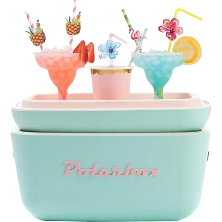 Polarbox Kühlbox, 12 l mit braunem Naturledergriff und Retro-Look, max. Isolation durch Polypropylen und Polystyrol – Bild 2