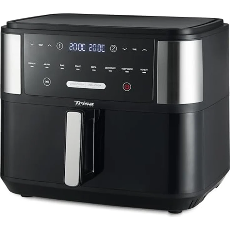 Trisa Fritteuse Trisa Crunchy Fry Pro Heißluft-Fritteuse 2400 W Schwarz, 2400 W - Zeitlich abgestimmtes Frittieren, 10 Liter Füllmenge, Touch Display, regulierbare Temperatur – Bild 3