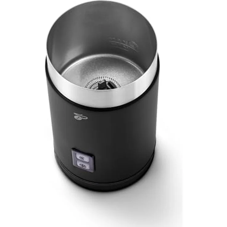 Tchibo elektrischer Milchaufschäumer, 130ml Fassungsvermögen, aus rostfreiem Edelstahl, Antihaftbeschichtung, warmer und kalter Milchschaum, für Latte Macchiato, Cappucino und Kakao (Schwarz) – Bild 3