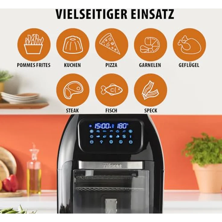 Tristar Multi Heißluftfritteuse FR-6964, 1800W, 10 L, 10 vorprogrammierte Einstellungen, 80-200°C – Bild 5