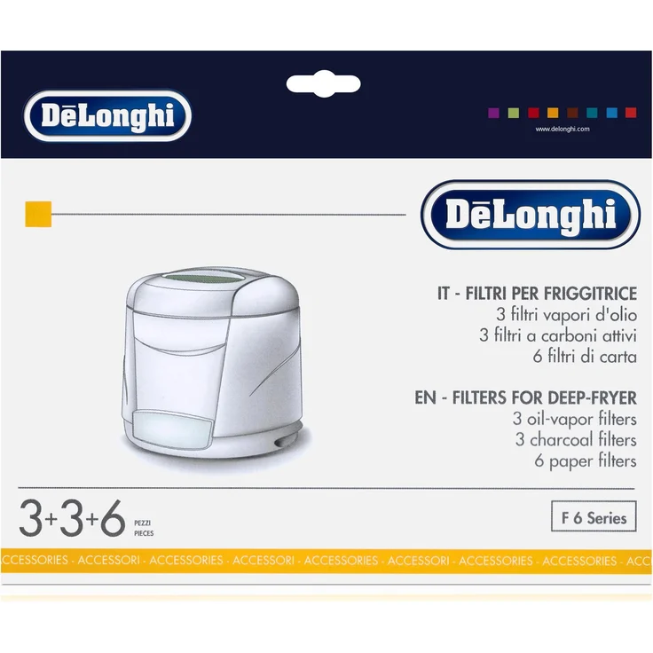 De'Longhi Fritteuse Fettdunst-, Aktivkohlefilter Typ F6-12, 1er Pack