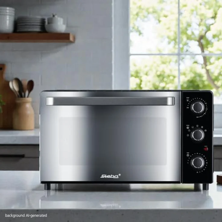 Steba KB 238 Mini-Backofen, 2000 Watt, 38 Liter, 3 Einschubebenen, Umluft, Timer, Schwarzstahl – Bild 3