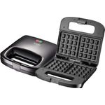 Michelino Doppelwaffeleisen eckig schwarz, Waffeleisen mit Antihaftbeschichtung, automatischer Temperaturregulierung
