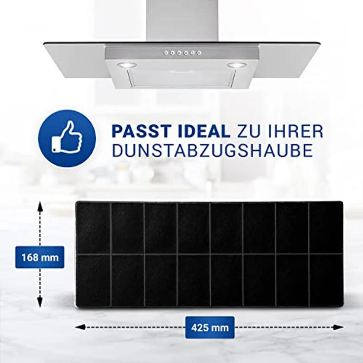 VIOKS Kohlefilter für Dunstabzugshaube Ersatz für Neff 296178 Aktivkohlefilter Dunstabzug Kohlefilter/Aktivkohlematte Dunstabzug/Kohlefilter 430x175mm für Abzugshaube/Dunstabzugshaube Filter – Bild 4
