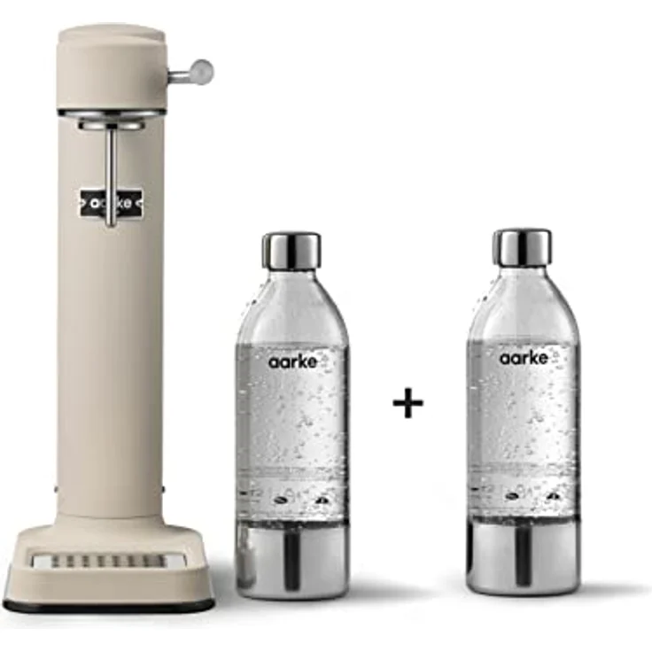 Aarke Carbonator 3, Wassersprudler aus Edelstahl mit 2 x BPA-frei Flaschen, Sand Finish – Bild 1