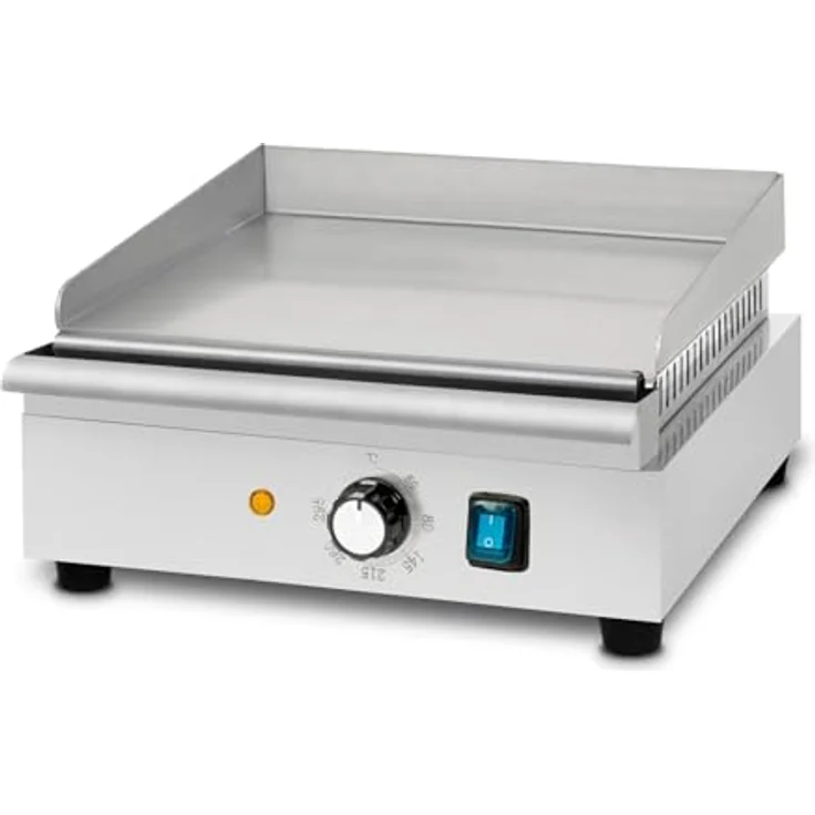 vertes FM19-G3-01 Tischgrill, elektrischer Grill mit 1400W Leistung, Edelstahl Gehäuse, glatte Grillplatte 32x26cm, Temperatur von 50 bis 300°C – Bild 1