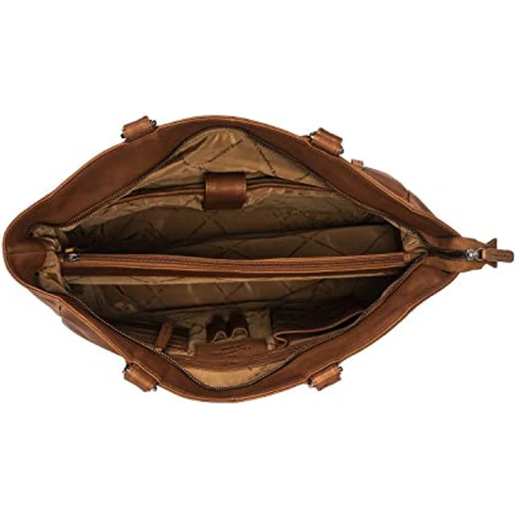 The Chesterfield Brand Shopper Berlin, businesstauglicher Einkaufstasche aus gewachstem Rindleder, hellbraun, 37 x 14 x 37 cm – Bild 2
