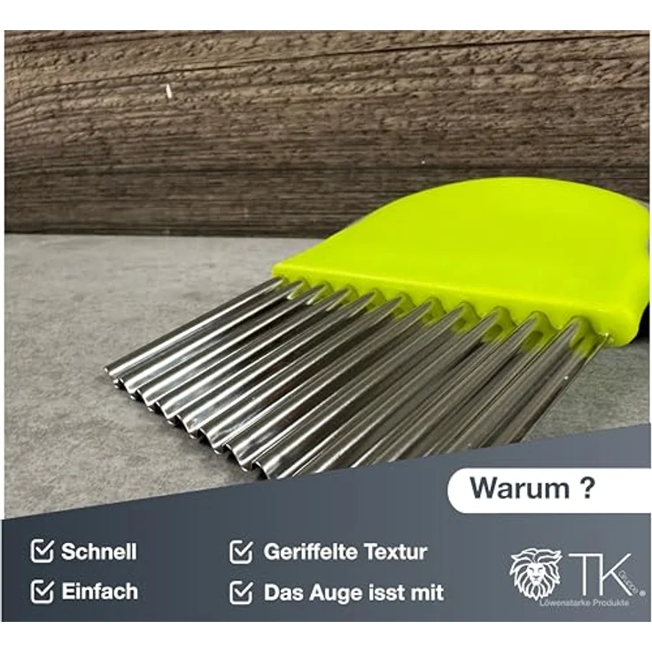 Premium Wellenschneider - Gemüseschneider für Kartoffeln, Pommes - aus Edelstahl - Wellenschnittmesser & Riffelmesser & Wellenmesser – Bild 5
