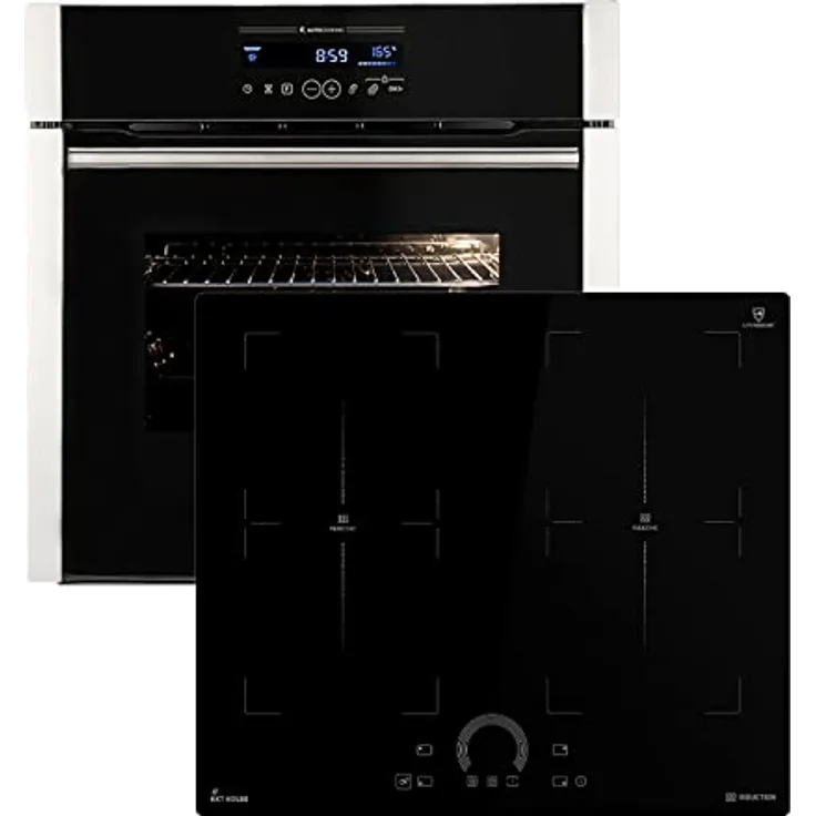 Autarkes Herdset: 60cm Einbaubackofen EB8016ED + 59cm Induktionskochfeld IH85904FZ | Katalyse | Drehspieß | Pizzafunktion | Grill | Heißluft | Teleskopauszüge | Automatik-Timer | SET8016IH594FZ - Preisvergleich