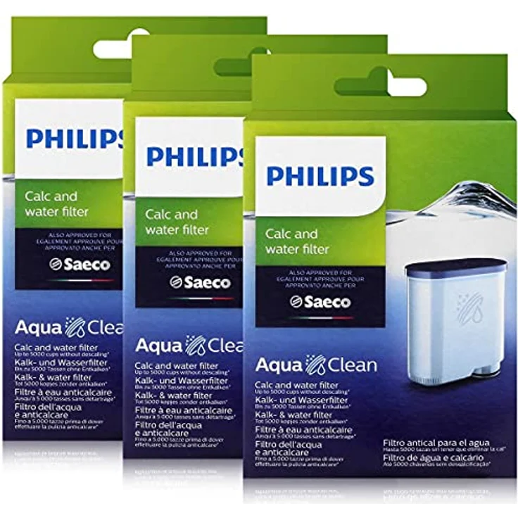 3 x Saeco AquaClean Kalk- und Wasserfilter, kompatibel mit Philips und Saeco Vollautomaten mit AquaClean-Aufkleber – Bild 2