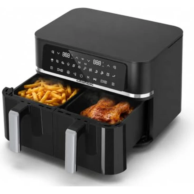 Grundig Heißluftfritteuse FRY 8620, 2400 W, 8,4 L, schwarzes Gehäuse mit Smart Finishing-Funktion und Sichtfenster – Bild 2