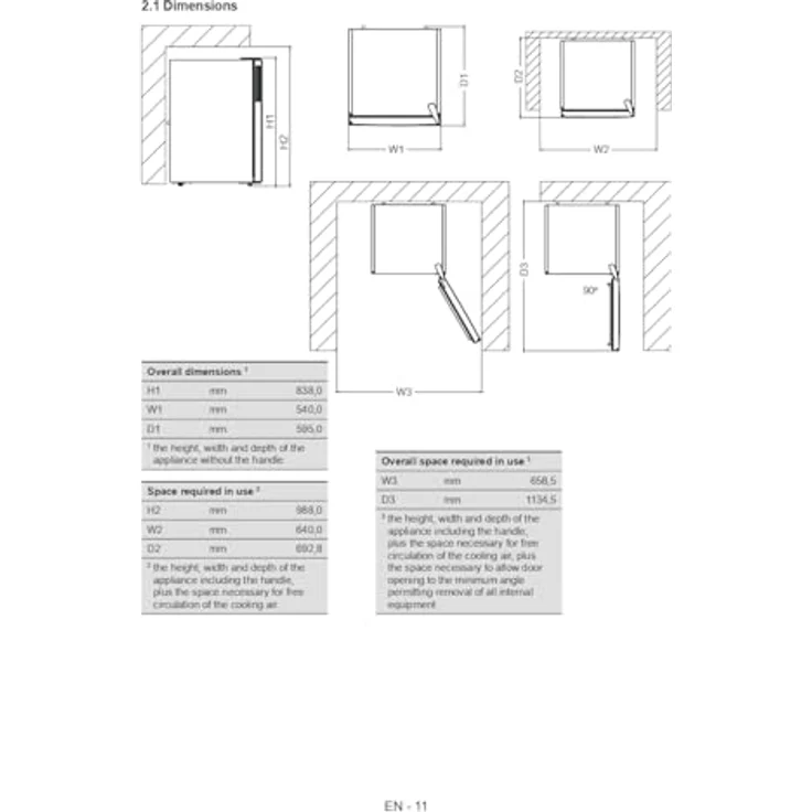 Bauknecht K55R1 112W Kühlschrank, 128l, Energieeffizienzklasse C, 37 dB(A), ohne Gefrierfach – Bild 4