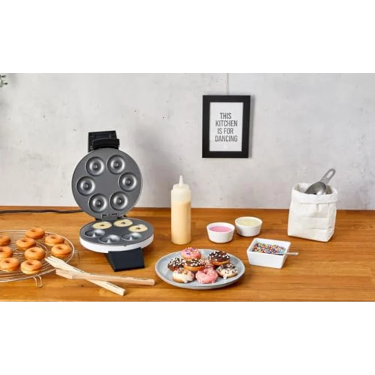 Cloer Küchenmaschine 6121, Donut Maker in elegantem Weiß-Schwarz – Bild 9