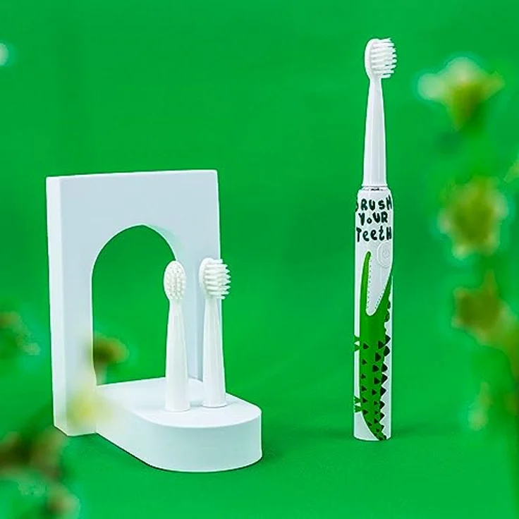innoGIO Giosonic Crocodile Schallzahnbürste für Kinder, Durchsichtig, Unterhaltsames Design, Schutz vor Karies – Bild 8