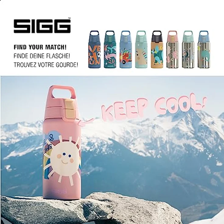 SIGG - Isolierte Trinkflasche Kinder - Shield Therm Kids - Für kohlensäurehaltige Getränke geeignet - Auslaufsicher - Spülmaschinenfest - BPA-frei - 90% recycelter Edelstahl - 0,5L – Bild 5