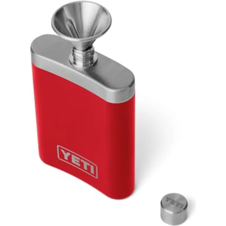 YETI Rambler Flachmann, Edelstahl in Rescue Red, 7 oz (207 ml), spülmaschinenfest, mit Trichter – Bild 4