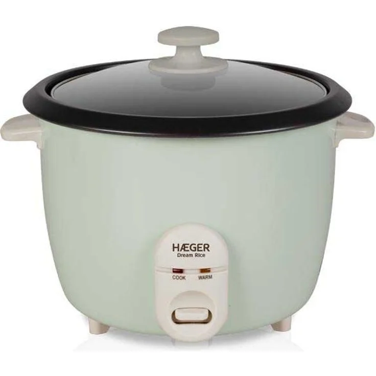 Haeger RC-18L.002A, Reiskocher mit 1,8 l Fassungsvermögen, Glasdeckel, 700 W, grün