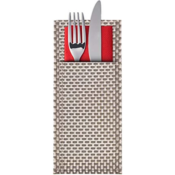 Westmark 6 Servietten-/Bestecktaschen, Saleen-Edition: Elegance, Grau/Silber, pflegeleicht und langlebig – Bild 2