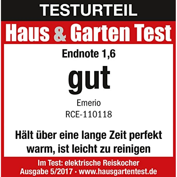 Reiskocher EMERIO R-110118, 500 Watt, 1,5 Liter Fassungsvermögen, Edelstahl, silber – Bild 2