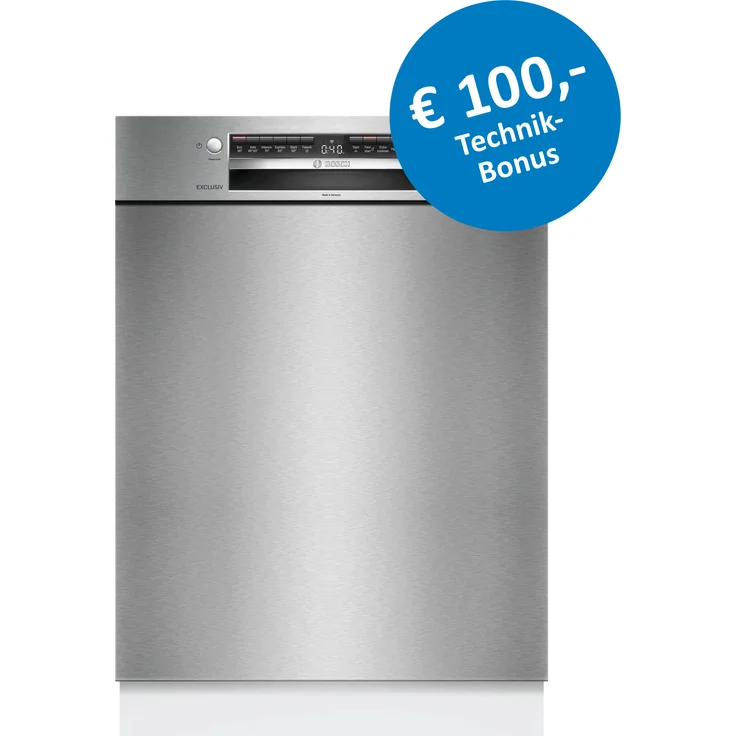 Bosch Exclusiv SMU4HBS02D, Unterbau-Geschirrspüler, 60 cm, gebürsteter Stahl, Smart Home Connect-Funktion