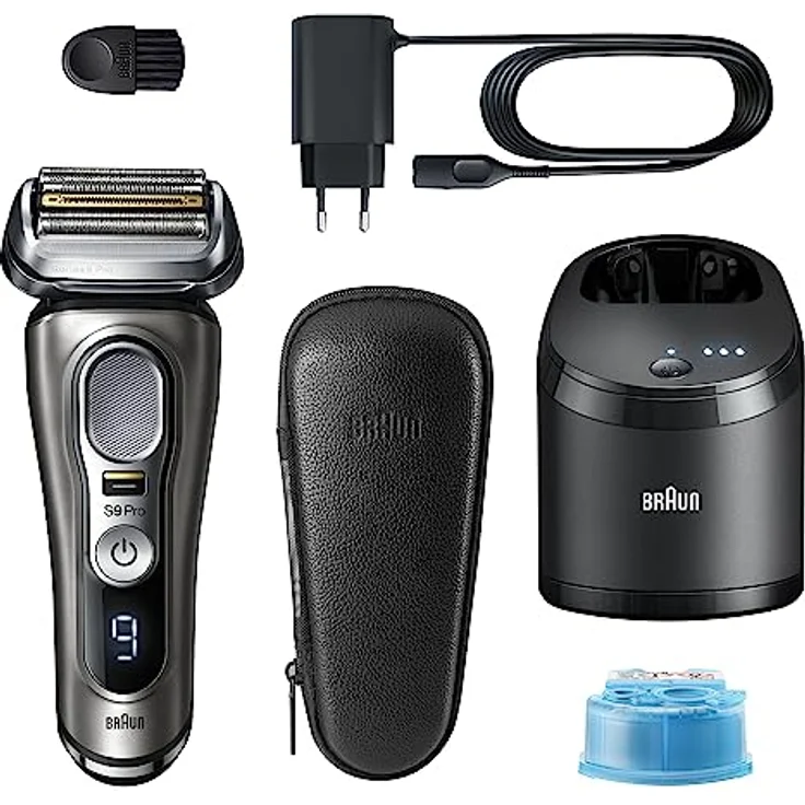 Braun Series 9 Pro Premium Rasierer Herren mit 4+1 Scherkopf, Elektrorasierer & ProLift Trimmer, 5-in-1 Reinigungsstation, 60 Min. Laufzeit, Wet&Dry, Vatertagsgeschenk, 9485cc, noble metal – Bild 5
