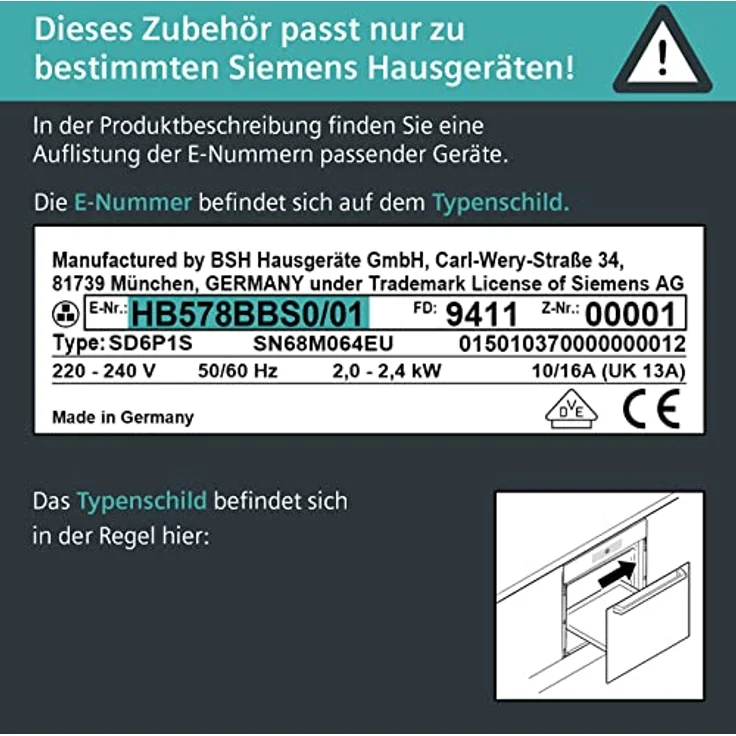 Siemens HZ541000, Backofen-Backblech, breite 45,5 cm, emailliert – Bild 4