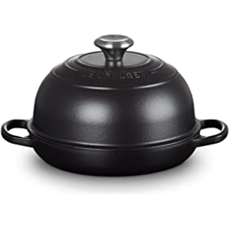 Le Creuset Signature Brot Bräter aus Gusseisen, 24cm, schwarz matt – Bild 2