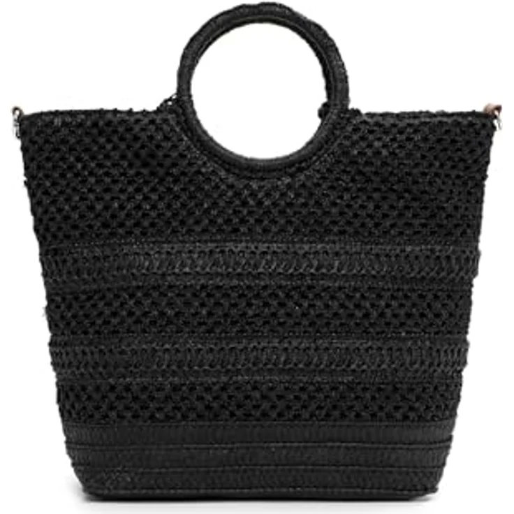 Tamaris Shopper TAS Kassandra, elegante Tasche in Bast-Optik mit verstellbarem Umhängeriemen und Reißverschlussfach – Bild 3