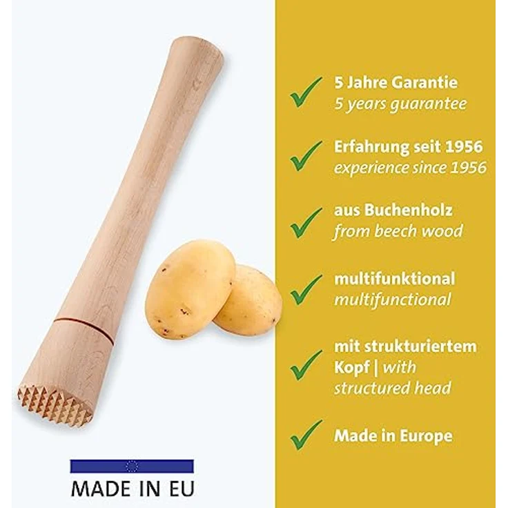 Westmark Fermentier-Stampfer – robuster Handstampfer, ideal für Kimchi, Sauerkraut und zum Fermentieren von Gärgut, mühelose Anwendung – Buchenholz – Bild 2
