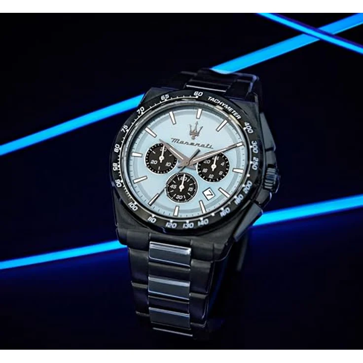 Maserati Velocita R8873652004 Herrenchronograph, schwarzes Keramikgehäuse, rundes Design mit Mineralglas – Bild 3
