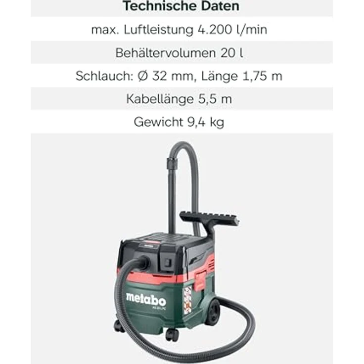 Metabo Nass-Trocken-Sauger Allessauger, Staubklasse L zertifiziert – Bild 4