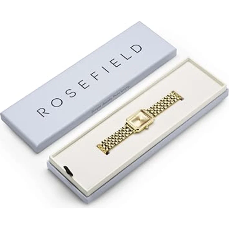 Rosefield Octagon Champagne OCGSG-O65, Armbanduhr mit Champagne Zifferblatt, 23 x 29 mm Goldgehäuse, wasserdicht bis 3 ATM – Bild 4