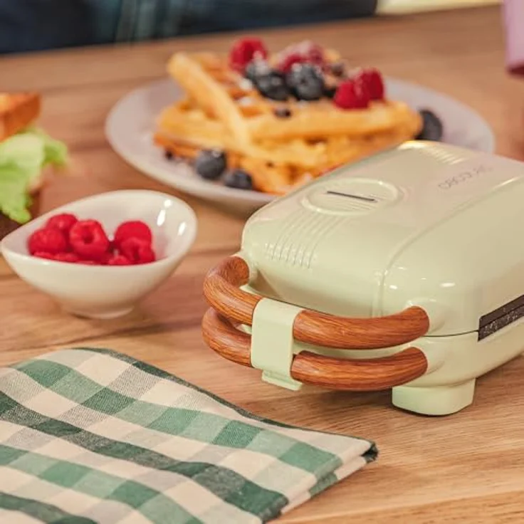 Cecotec Sandwichmaker Vintage Rock'Ntoast Retro One Grün, 700W, 3 austauschbare Platten, Rockstone-Beschichtung, rutschfeste Basis, cooler Griff – Bild 4