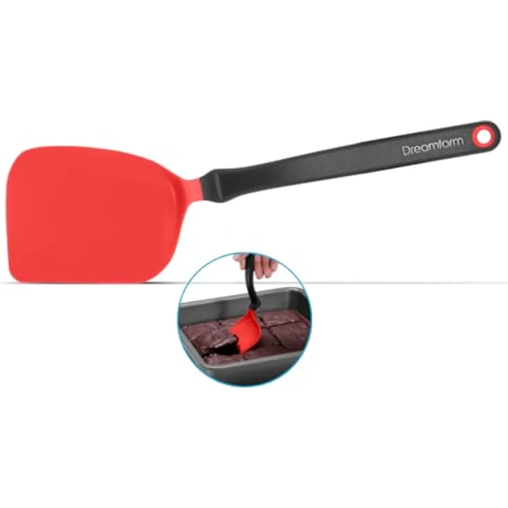 Dreamfarm Mini CHOPULA Pfannenwender, flexibler Nylon Wender in Rot, hitzebeständig bis 250°C, spülmaschinenfest, BPA-frei – Bild 1