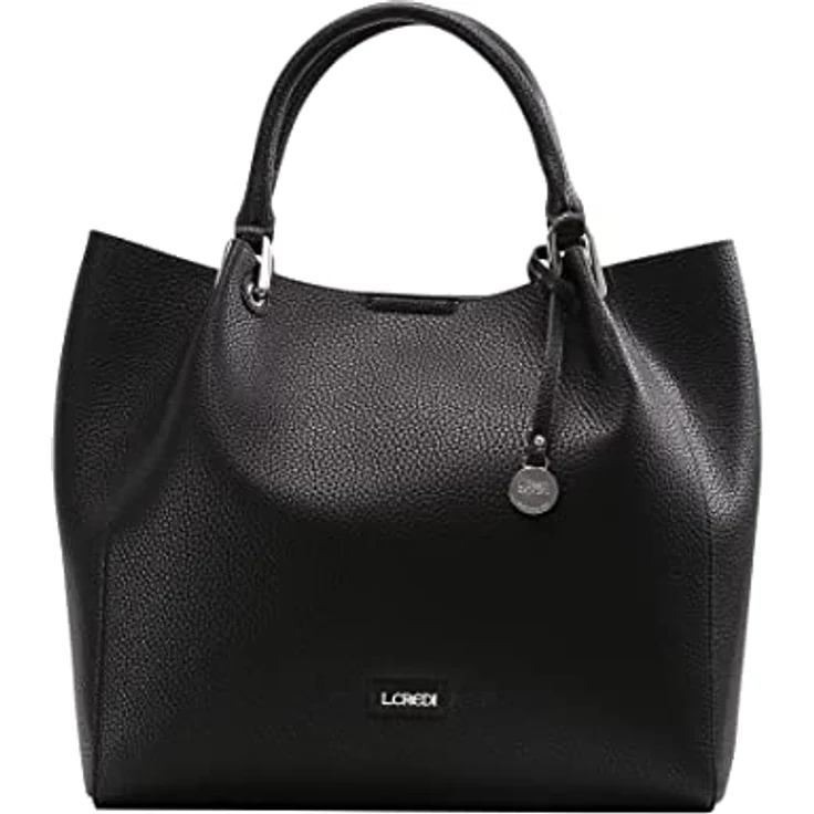 L.Credi Ember Handtasche, edle Handtasche aus Kunstleder mit zusätzlicher Umhängetasche, 34 cm, Schwarz – Bild 6